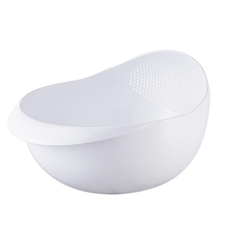 Plastic Rice Washing Bowl with Strainer Efficiently Wash Small Grains and Kitchen Gadgets