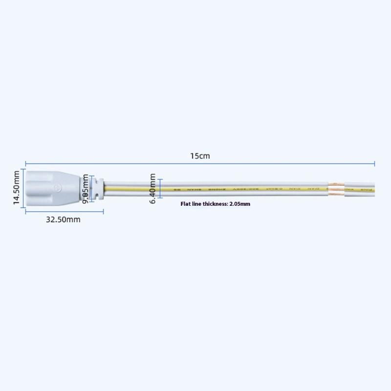 3 Pin LED Tube Power Cord Connecting Wire for T5 T8 Fixtures Plastic Construction Easy Installation Compatibility