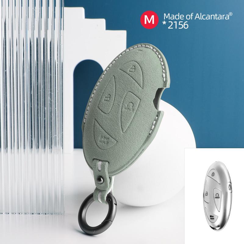 5 Buttons Car Key Case For Hyundai Grandeur Gn7 Kona Ev Ioniq 6 Auto Smart Remote Suede Keychain Cover Shell Accessories