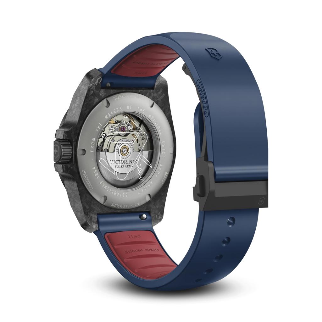 VICTORINOX Automatic Blue Blue Rubber Carbon Composite Strap 5 Year Blue I.N.O.X. Watch, Analog, Waterproof, Men's, Automatic, Dial, Strap, Case,