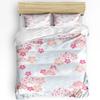 Plant Pink Cherry Blossom Art Bedding Set 3pcs Duvet Cover Pillowcase Kids Adult Quilt Cover Double Bed Set Home Textile