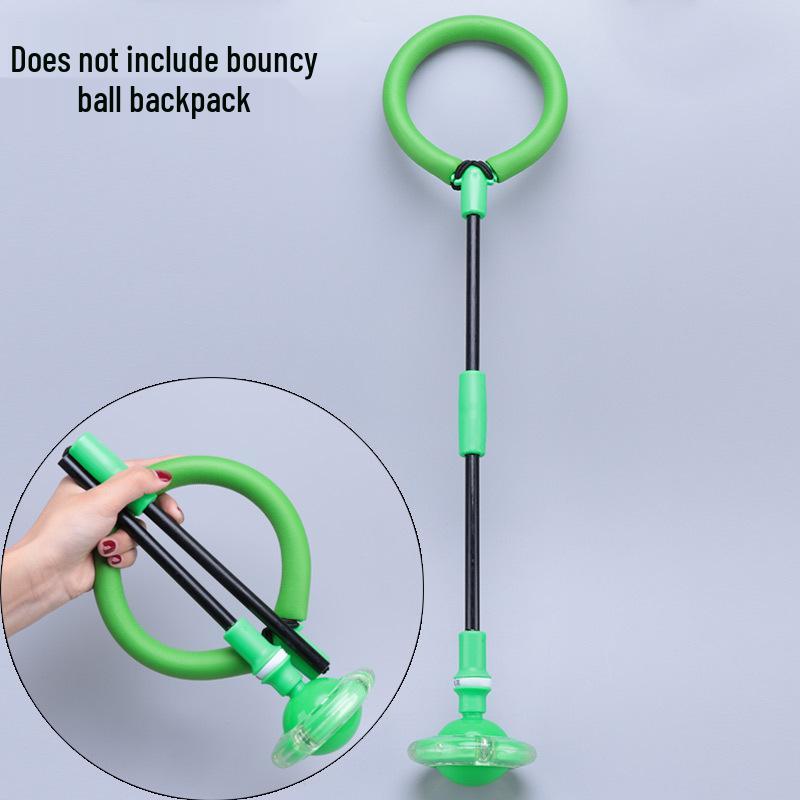 Elastic Flashing Bouncing Ball and Rotating Jump Hoop Set for Kids and Adults
