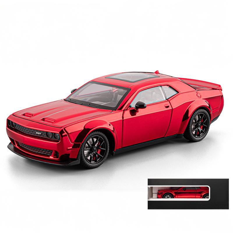 1:24 Dodge Challenger SRT Hellcat Redeye Electroplating Sports Car Alloy Diecast Model Car Collection Hobby Decorations Display