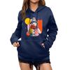 Women's Winter Christmas Printed Pullover Hooded Sweatshirt Fleece Long Sleeve Sweatshirt