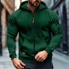 Heren Casual Rits-Up Cargo Hoodie met Meerdere Zakken Lange Mouwen Jas