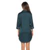 Women's Sleep Shirt Silk Imitation Long Sleeves Thin Night Shirt Ladies Pajamas Nightwear Sexy Sleepwear In Black Navy Green