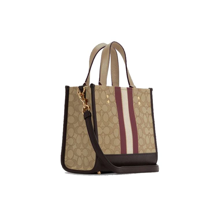 Coach Dempsey Tote Bag aus Signature-Canvas mit Streifen & rundem Aufnäher für den täglichen Gebrauch