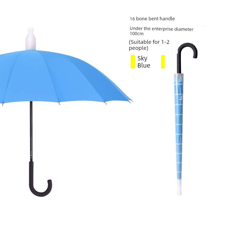 Waterproof Umbrella for Men and Women, Double Automatic Large Car-Mounted 16-Rib Long Handle Umbrella, Oversized Black Umbrella for Men and Women
