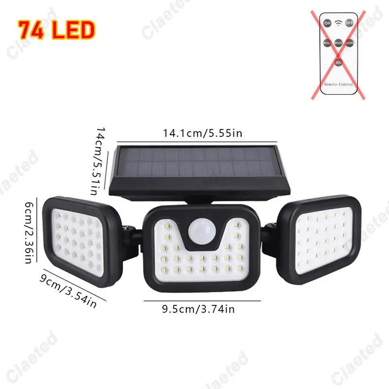 

Super Bright Solar Wall Lights IP65 Waterproof Outdoor Indoor Solar Lamp With Adjustable Head Wide Lighting Angle Strong Power Motion Sensor
