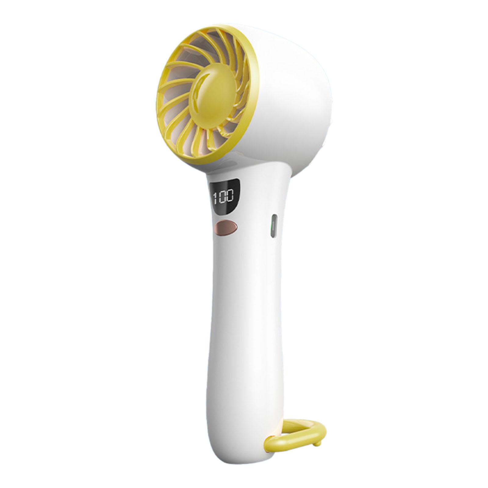 

Портативный ручной вентилятор с 5 скоростями и цифровым дисплеем, небольшой электрический ручной вентилятор, небольшой персональный вентилятор для офиса, работы, путешествий, рыбалки, дома жёлтый