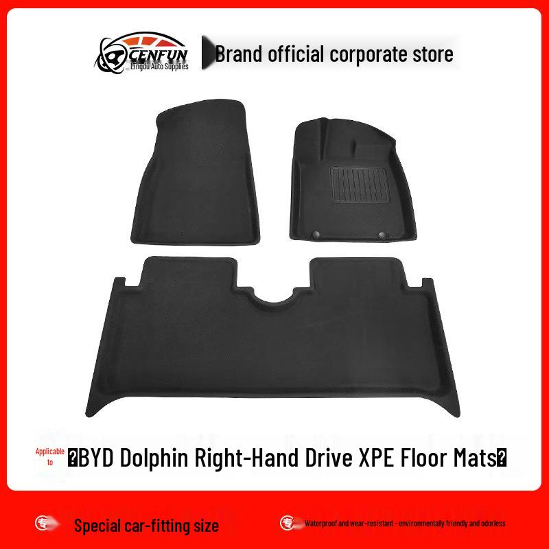 BYD Dolphin Yuan Plus RHD XPE Waterproof Floor and Trunk Mats, Wear-Resistant Backrest Pad