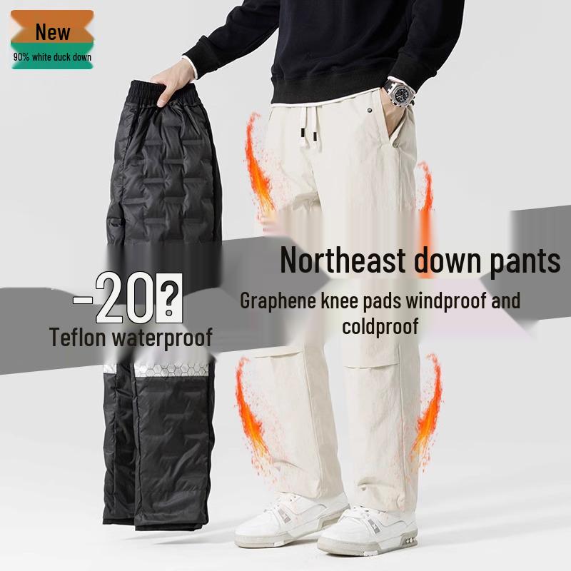 

Northeast Harbin Snow Town Unisex Ski Pants: Warm, Fleece-Lined, Windproof, Waterproof, Cold-Proof, Two-Way Design. L
