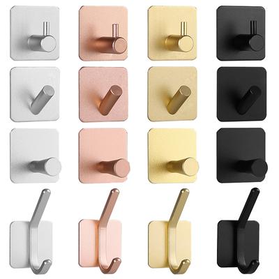 Adhesive Wall Hooks Bathroom Fixture Bathroom Hardware Robe Hooks Aluminum Multi-Purpose Household Organizer Towel Key Holder