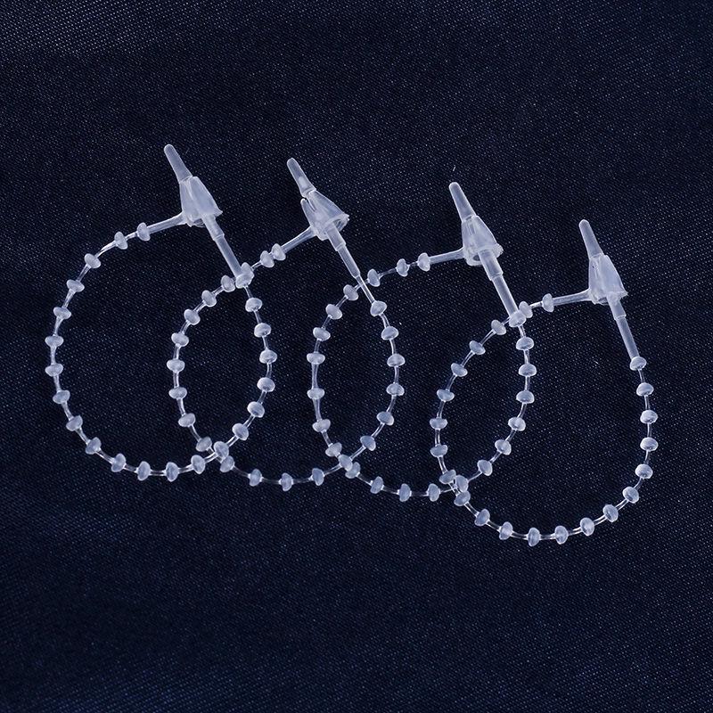 Transparent Plastic Hand Threading Needle with Snap Lock Tag for Labels