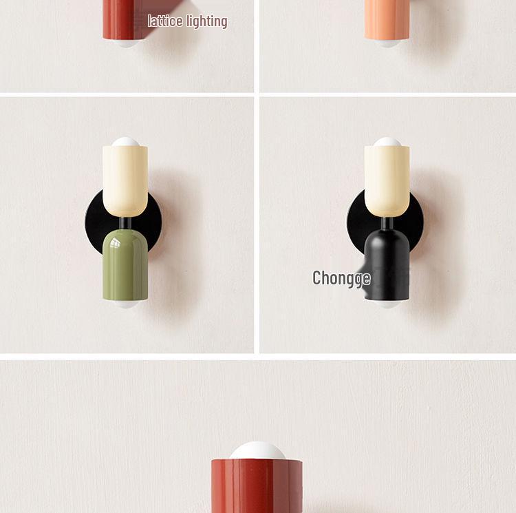 Mid-Century Modern Double-Head Cream Wall Lamp - Creative & Colorful Vintage Design for Nordic Bedrooms