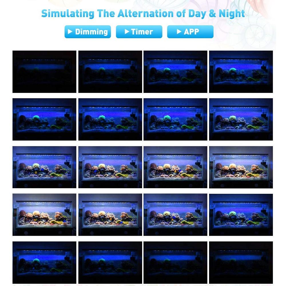 APP Control Coral Reef Aquarium Lamp Freshwater Water Museum Saltwater Lamp LED Marine Aquarium Light Full Spectrum Panel Light