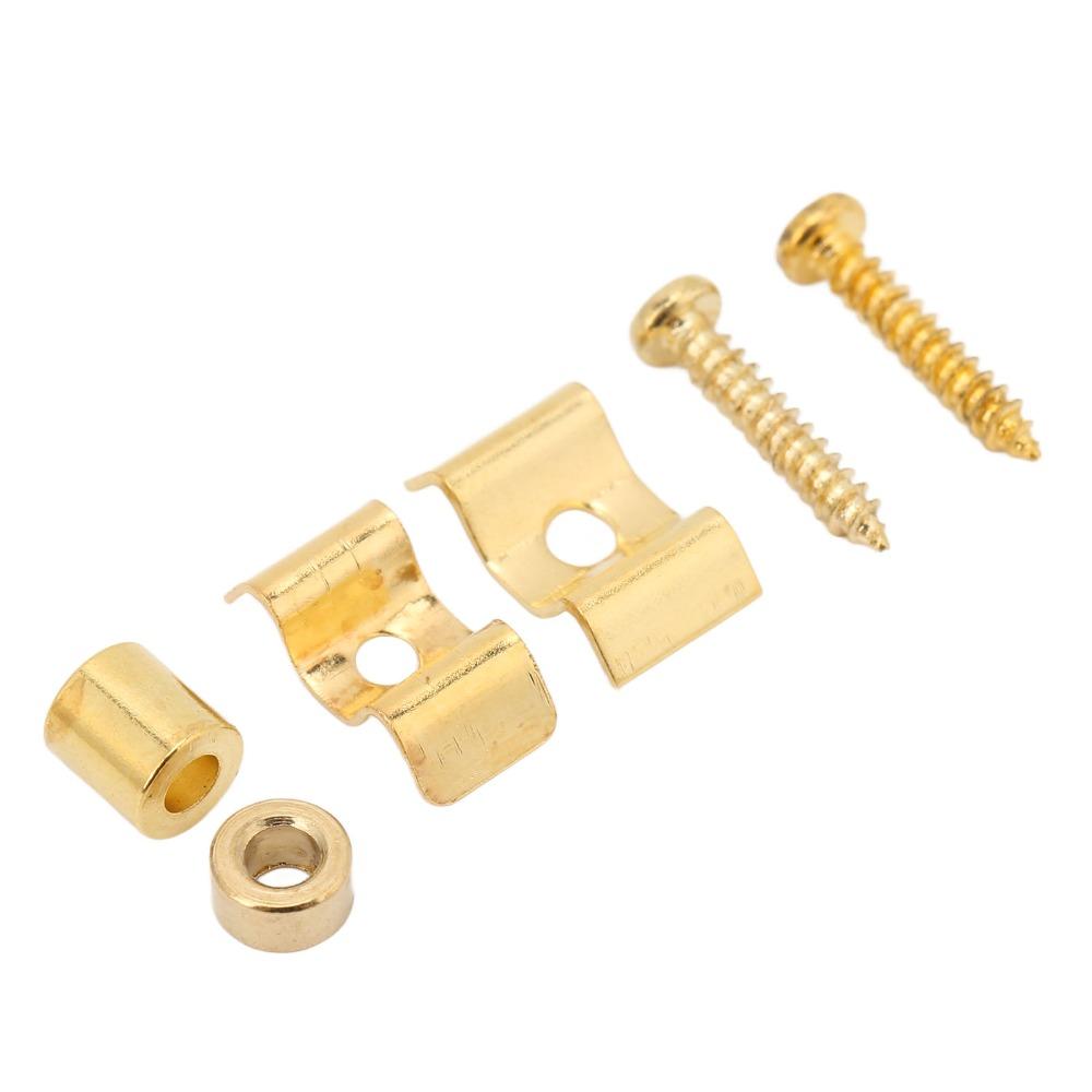 10Sets With Mounting Screws String Retainer Guide Gold Color Guitar String Tree For Guitar