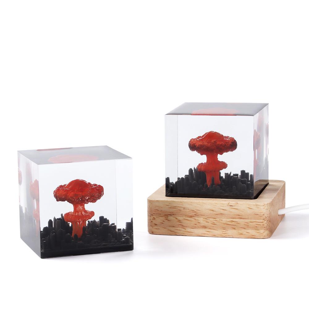 DIY Handmade Resin Atomic Bomb Explosion Mushroom Cloud Night Light Ornament