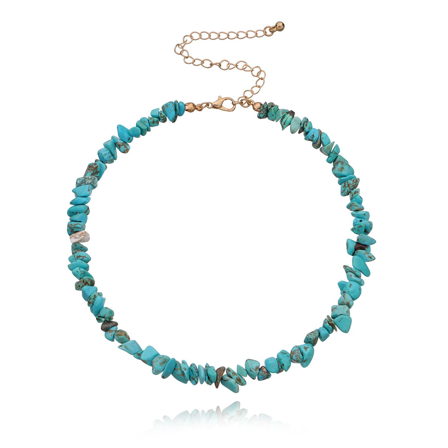 

Irregular turquoise neck chain necklace, popular new handmade personalized items