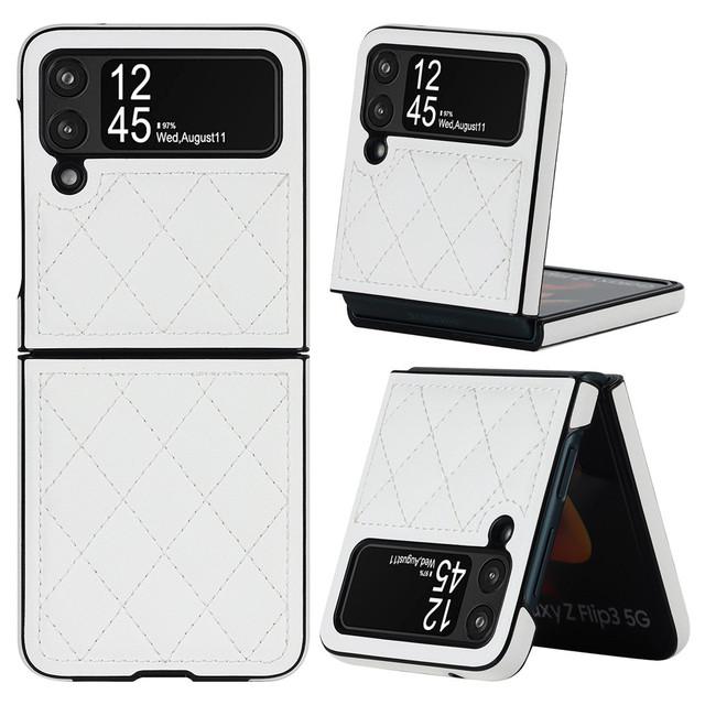 Luxus Premium Leder Textur Fall Für Samsung Galaxy Z Flip 4 3 Retro Klapp Volle Schutzhülle Schlank Telefon Abdeckung Für Flip3 Flip4