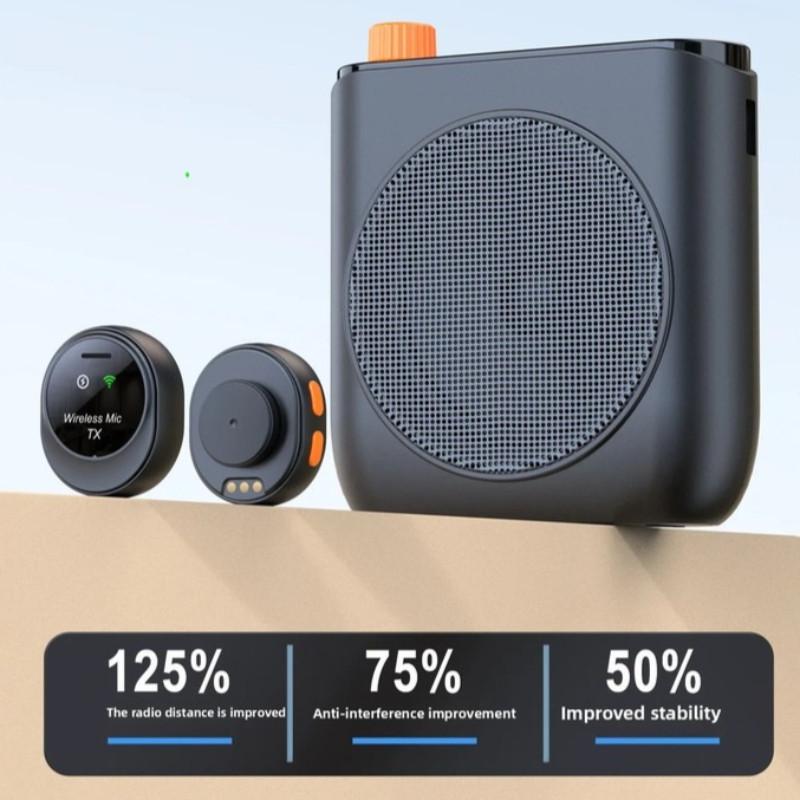 Wireless Microphone Loudspeaker Portable Voice Amplifier with Lavalier Teaching & Streaming Clip-on Bluetooth Speaker