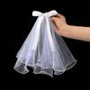 Pet Wedding Veil With Clip Handmade Bow Veil For Valentine Day Wedding Party Decoration