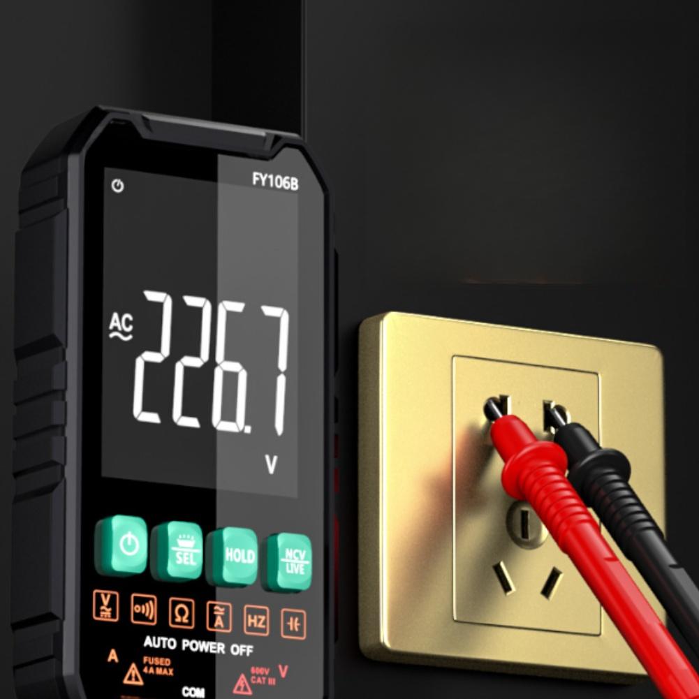 106B Ultra-dünnes digitales Multimeter Auto Manuelle Bereichswahl Spannung Strom Widerstand NCV-Erkennung Inklusive eines großen LCD-Bildschirms
