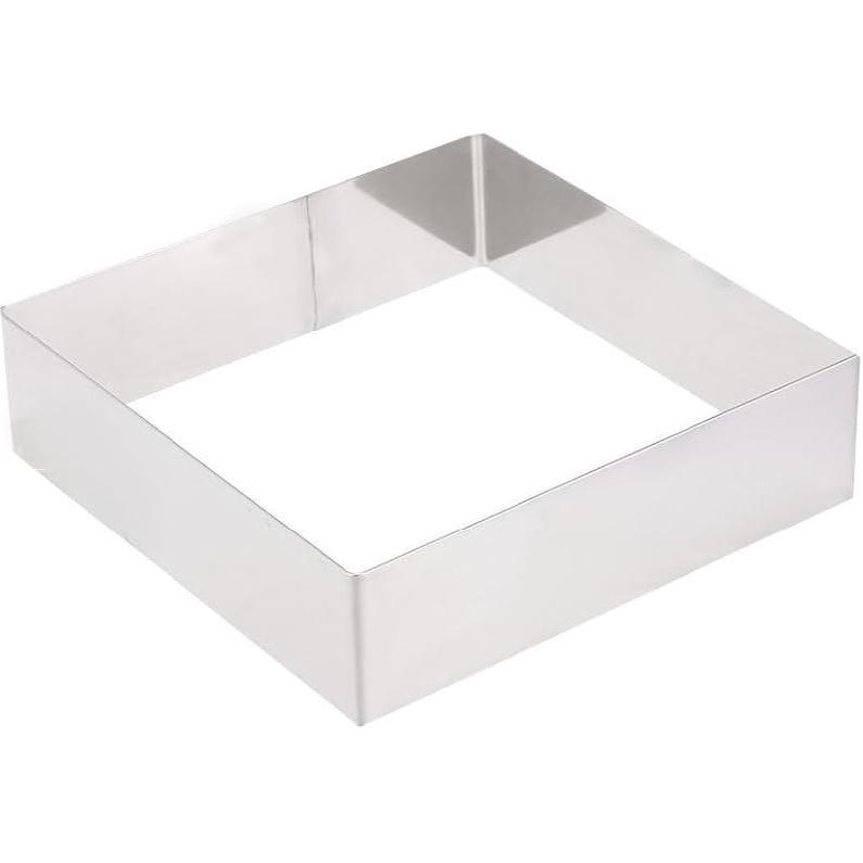 BESTonZON 17 Inch Square Mousse Mold, Non-Stick Seamless Stainless Steel Cake Ring, Baking Supplies, Cutter, Kitchen Pie Mold for Home Baking