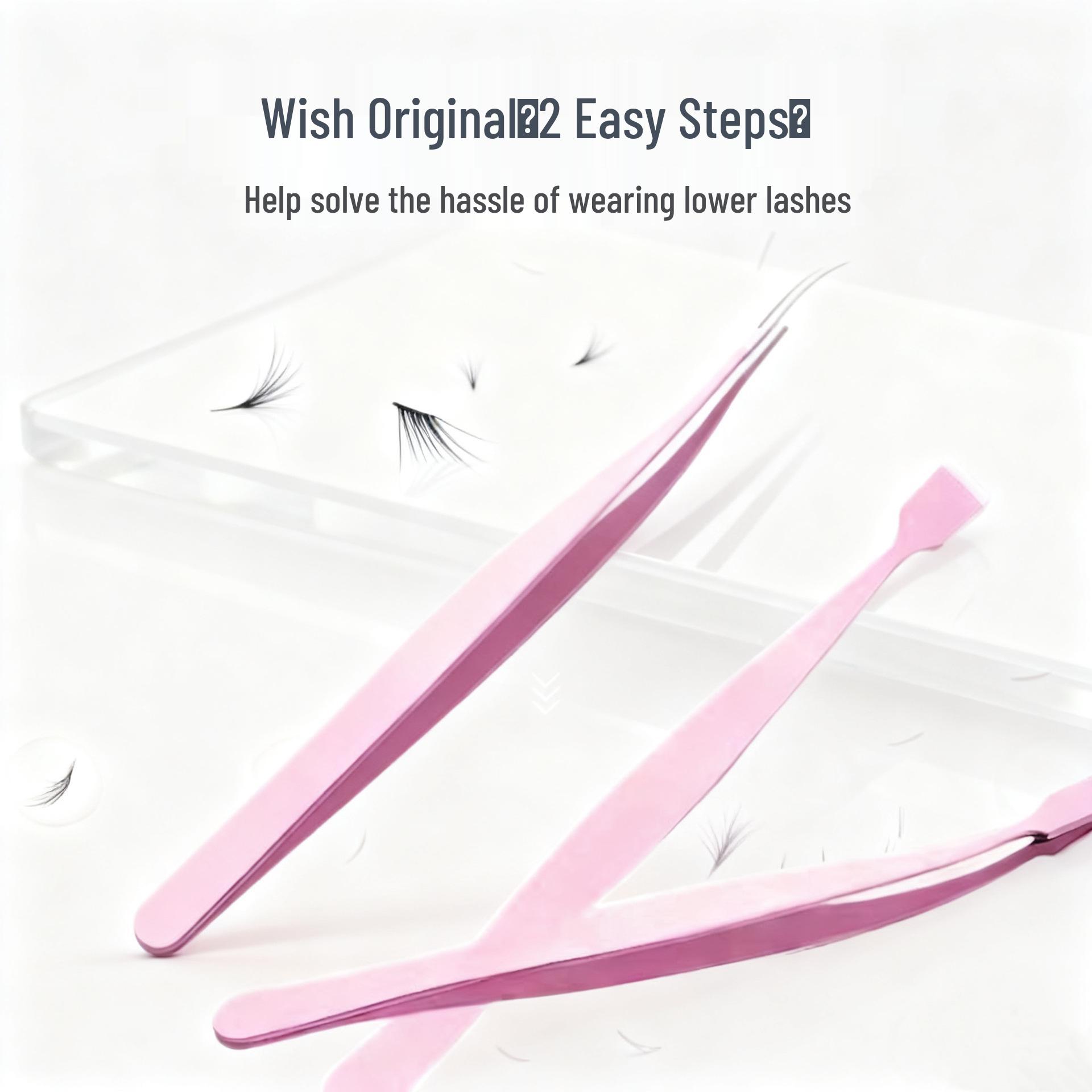 High Precision Flat-Head Eyelash Tweezers for Inward-Growing Lower Lashes - Beginner Friendly Storage Box