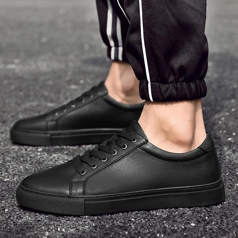 Fashion Classic Minimalist Shoes for Men Casual Leather Antiskid Walking Driving Shoes Fashion Lace-Up Flats Oxford Shoes Plus Size35-49