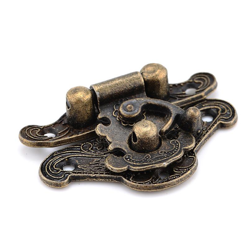 Antique Brass Hasp Wooden Case Clasp Buckle Vintage Decorative Jewelry Box Hasp Latch Lock Gift Box Suitcase Furniture Hardware