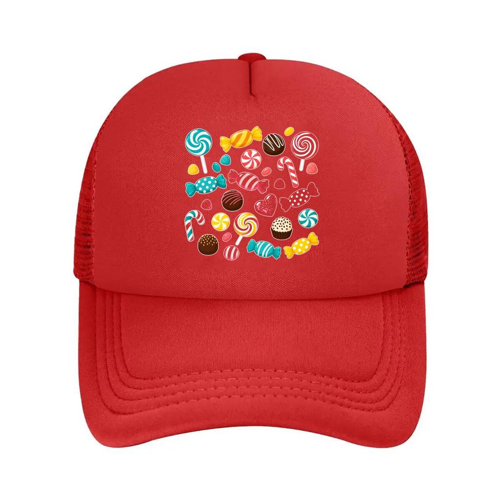 Playful Sweet Treats Sticker Collect Mesh Baseball Cap Hip Hop