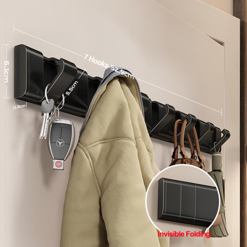Aluminum Invisible Folding Creative Hook Handbag Carrying Hook Hanging Towel Folding Hooks Wall Hook Rack For Clothes Wall Hang