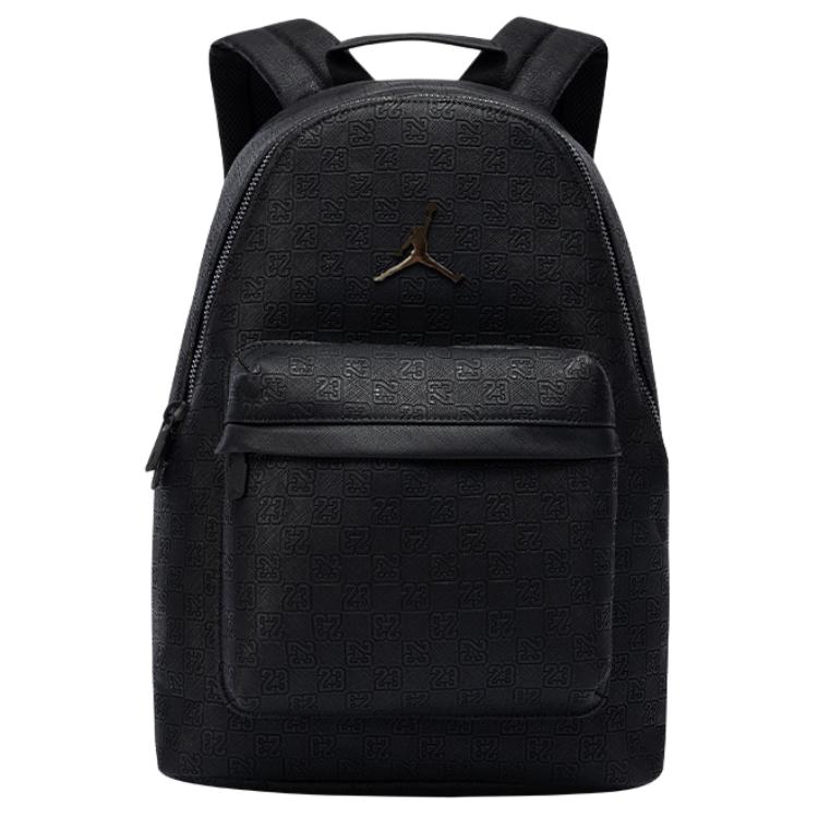 Jordan Large Capacity Monogram Series PU Backpack Regular Unisex Couple Unisex backpack Black HV1621-010