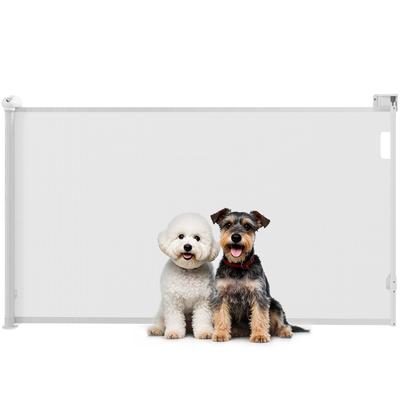 Retractable Dog Barrier, Width 149 Cm, Automatic Locking - White