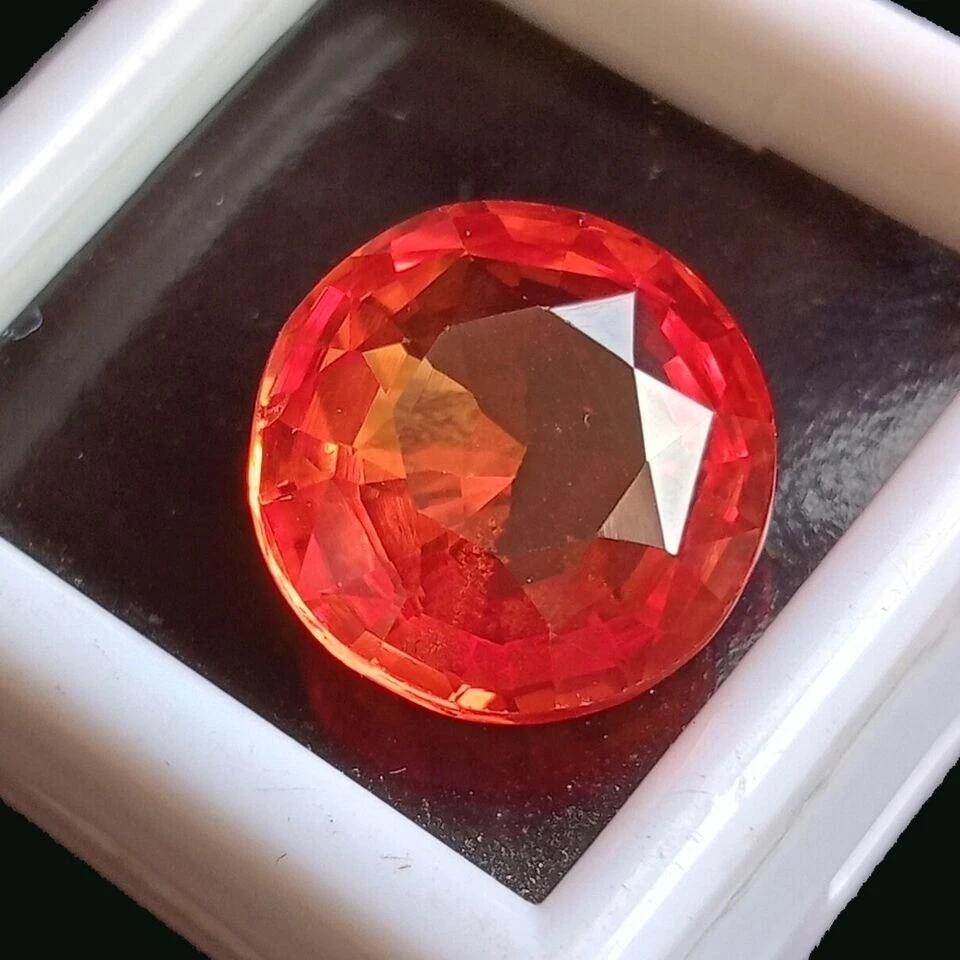 Sapphire Ceylon Fanta Orange Natural 10 Ct Round Cut Fabulous Gemstone