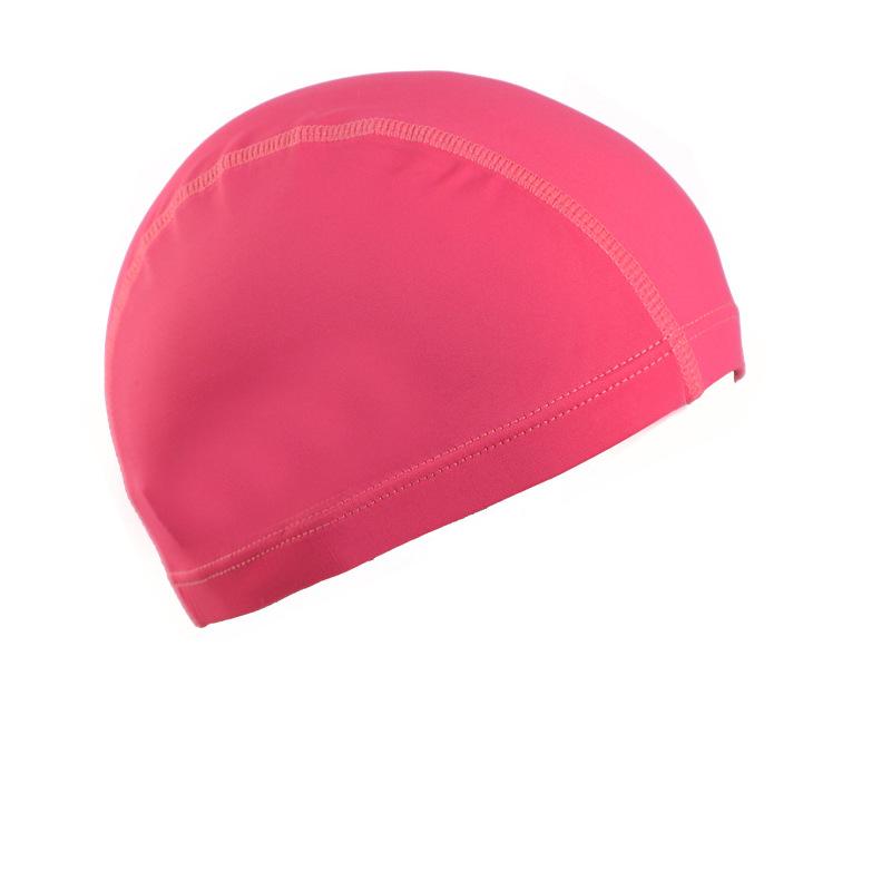 Unisex Adult Polyester Swim Cap for Long Hair, Solid Color, Elastic, Summer Wear