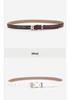 Elegant Women's Two-Layer Genuine Cowhide Leather Belt with Retro Silver Pin Buckle - Thin Decorative Accessory for Pants