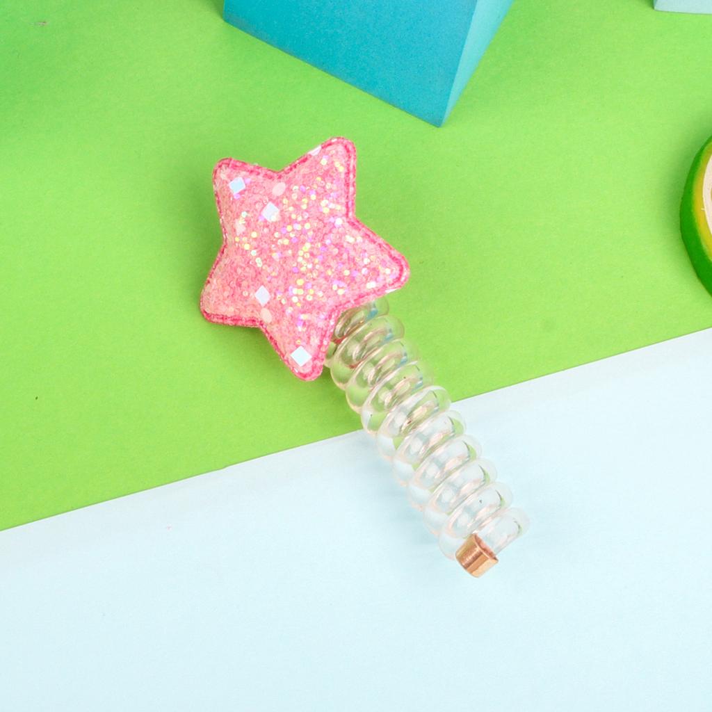 Neues Pailletten-Blumen-Elastisches Haarband Niedliche Mädchen Telefonkabel Linie Elastizität Glitzer Stern Haarband Für Kinder Haarschmuck