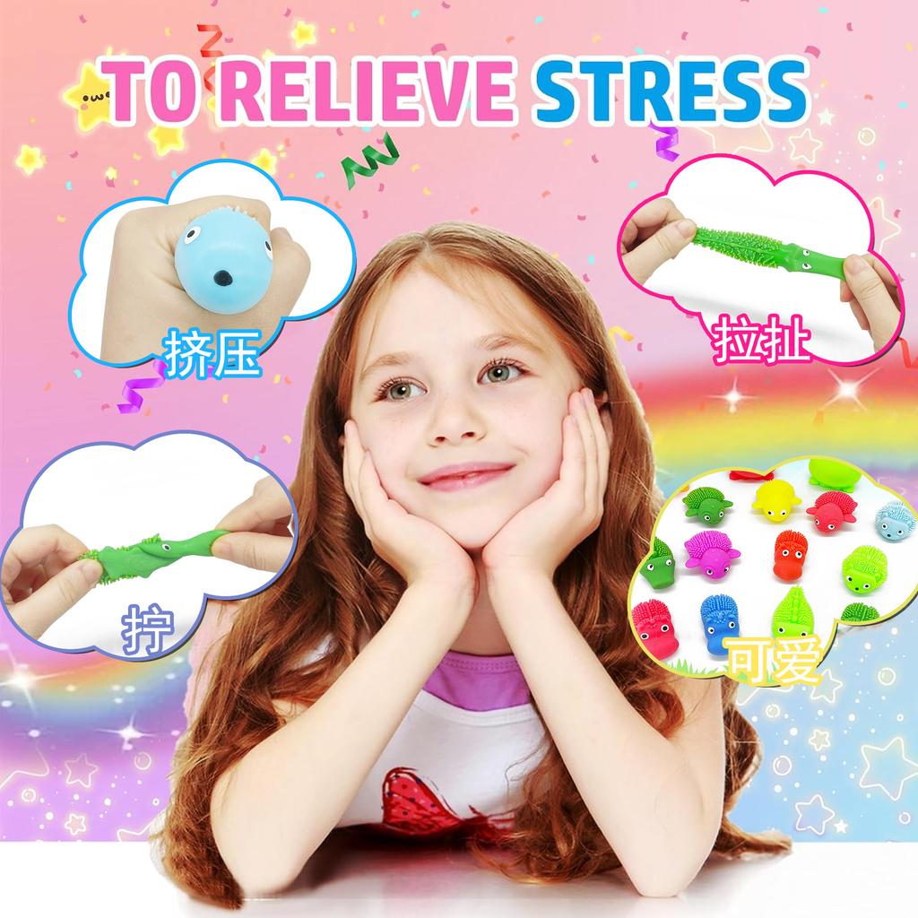 5Pcs Cute Squishy Fluffy Elephant Squeeze Fidget Cartoon Animal Sensory Ball TPR Squishy Turtle Hippo Children Anti-Anxiety Toy