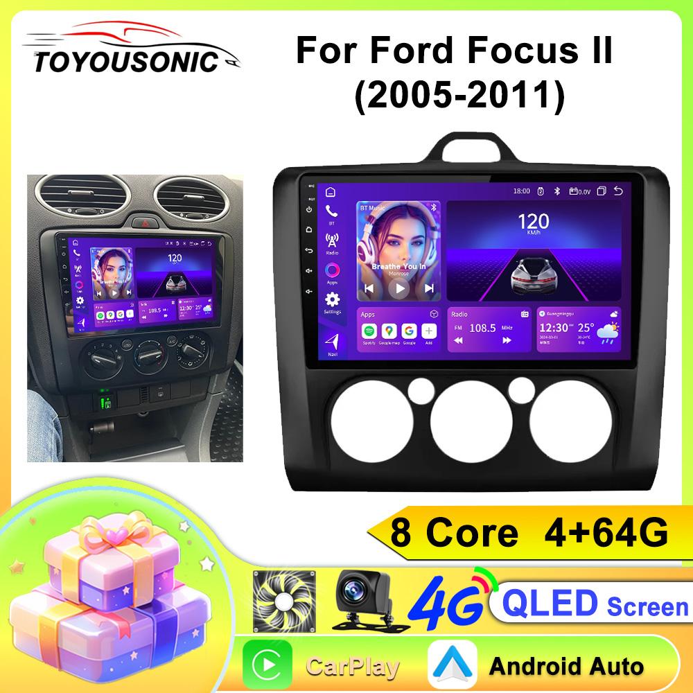 Car Radio Carplay For Ford Focus II (2005-2011) Navigation GPS Android Auto Multimedia Player Stereo Unit WiFi BT No 2din 4G