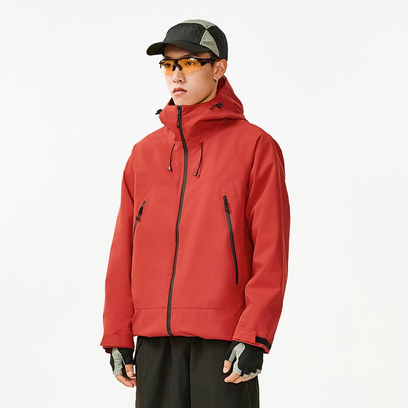 Lightweight single-layer hooded jacket men's outdoor hardcore rainstorm-proof warm windproof jacket women's mountaineering suit
