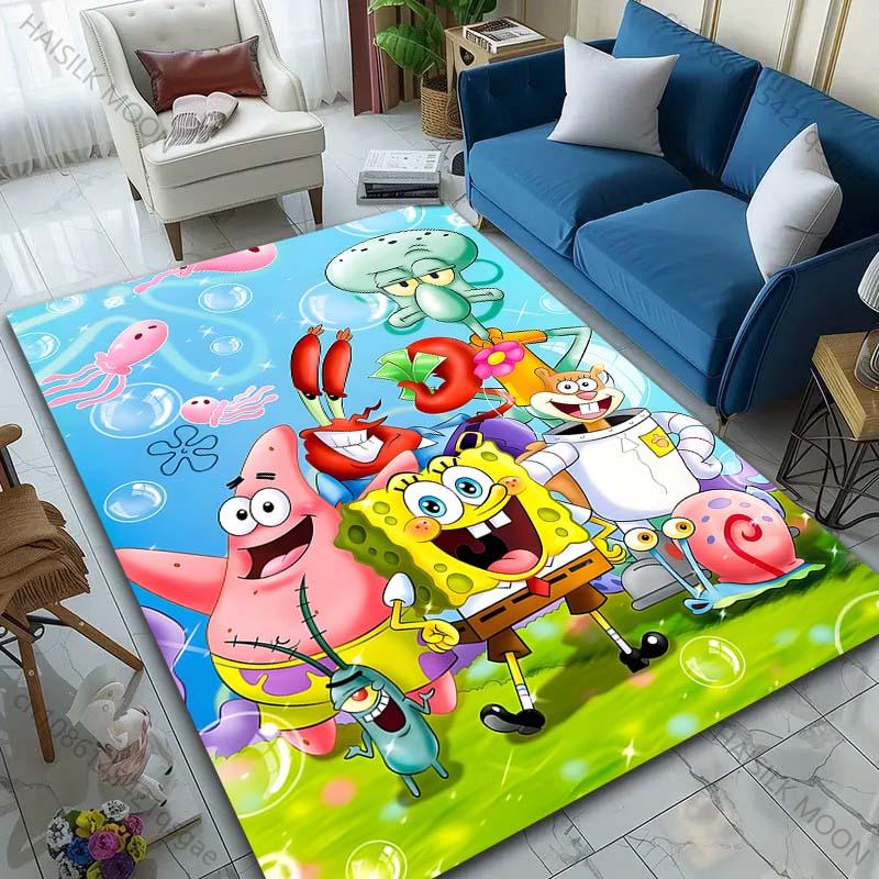 1PC Cute Spongebob and Friends Cartoon Carpet for Living Room Bedroom Sofa Doormat Home Decor Non-slip Floor Mat Luxury Gifts