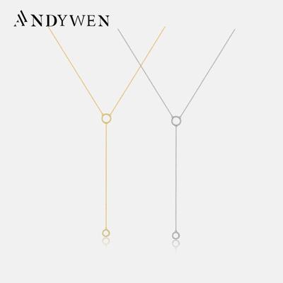 925 Sterlingsilber Gold Lange Kette Quaste Zirkus Anhänger Halskette Damen 2023 Luxus Echtschmuck Geschenk