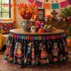 Dia De Los Muertos Table Skirt Mexican Skull Pattern Polyester Party Decor For Events