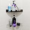 Acryl Eck-Duschregal, Klebendes Wandmontiertes Badezimmer-Duschregal Organizer für Innen Dusche & Küchenaufbewahrung