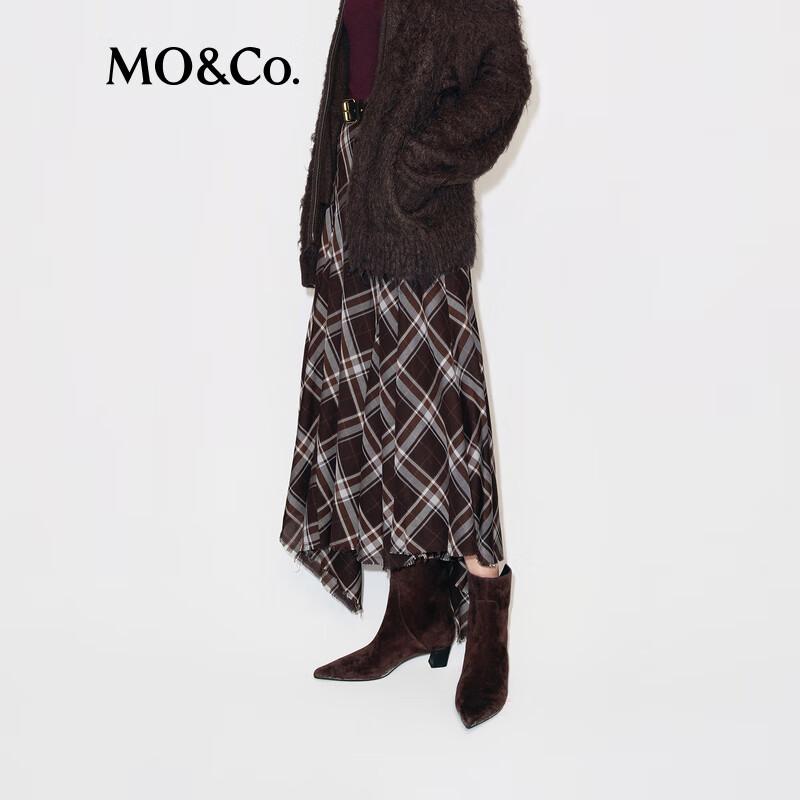 MO&Co. Plaid A-Line Long Skirt