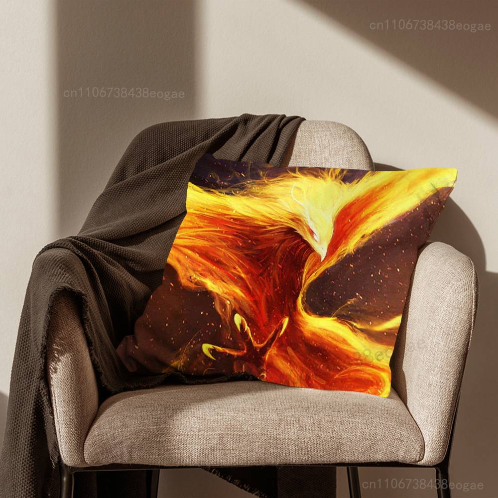 

Mythology Art Phoenix Pillow Case Living Room Sofa Cushion Cover Suitable For Home Bedroom Decoration And Protector 30cmx30cm
