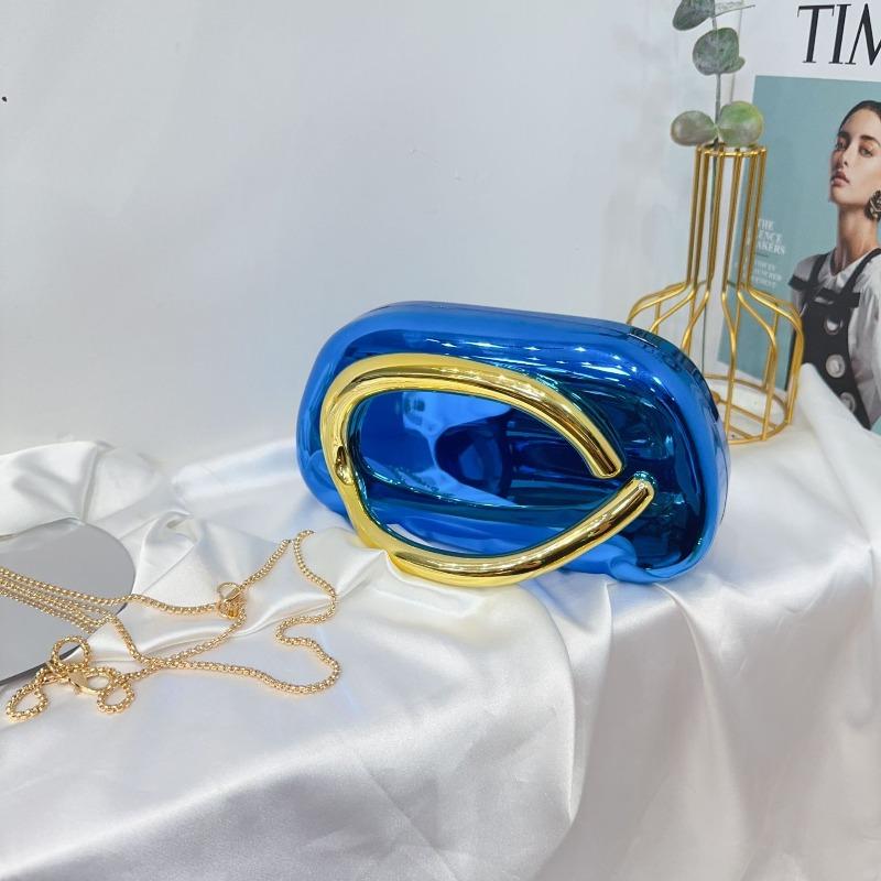 Trendy Classic Round Box Clutch Bag Dinner Bag Acrylic Bag Retro Metal Handle Shoulder Crossbody