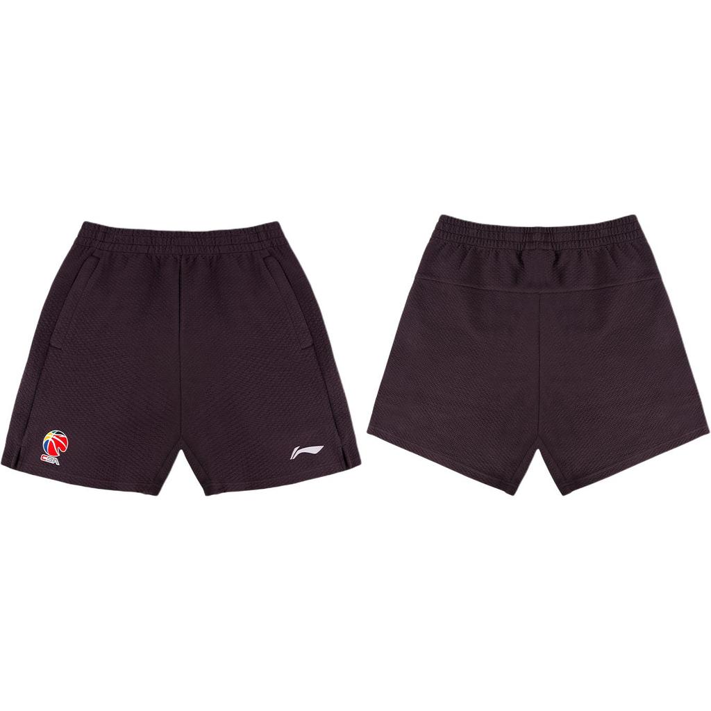 Li Ning CBA Summer Breathable Sweat-Absorbing Cotton Loose Basketball Training Shorts Unisex shorts Purple AKSV833-3